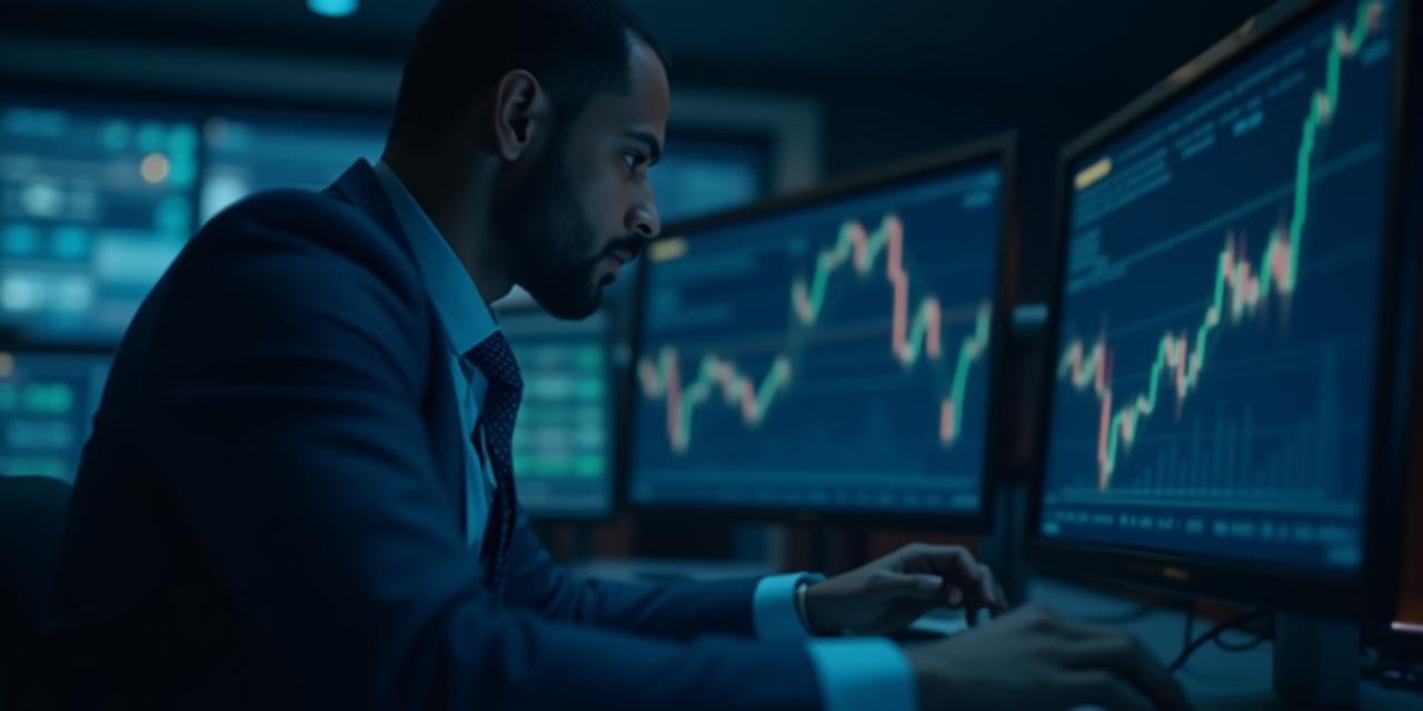 Professional trader analyzing market data charts